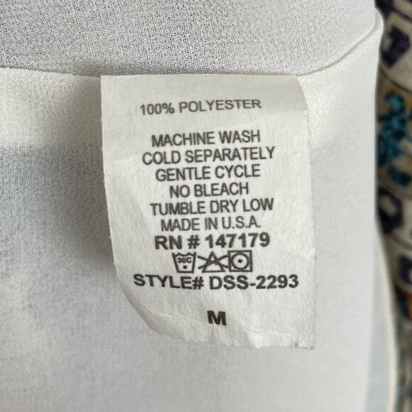 Veronica M. Geometric Print Long Sleeve Tie-Neck Dress Size Medium - Picture 6 of 6